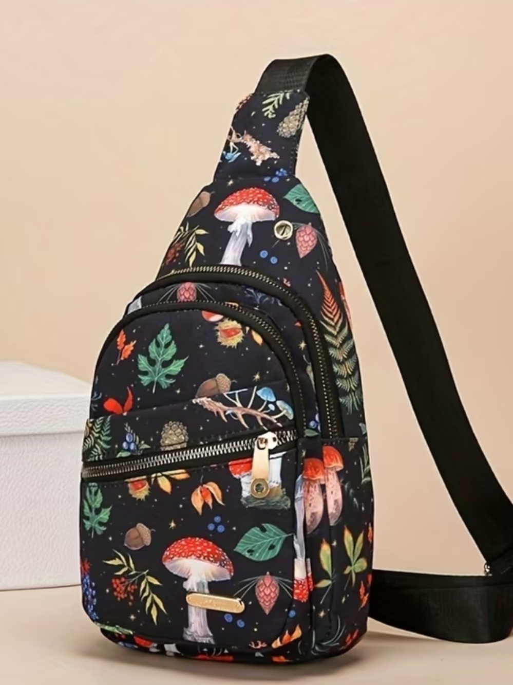 Boho Floral Mushroom Sling Bag Crossbody Bag Crossbody Sling Bag